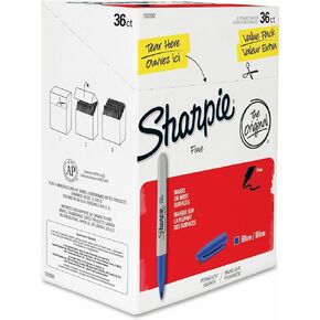 SHARPIE 1920932 Fine Point Permanent Marker, Blue, 36/Pack