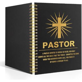 XQlzy Pastor Black Gold Spiral Noteboor ، دفتر صلاة للنساء ، هدايا يسوع الدينية ، هدايا ، شكرا لكم هدايا عيد ميلاد للعيش الوزراء ، هدايا تقدير التقاعد القس