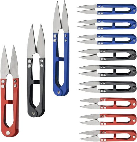 12pack 4.1inch مقص خياطة خيوط الخيوط الخيط مقص مقصات صغيرة تقليم القناصة لمشاريع DIY مدرسة المكتب المنزلي (متعدد الألوان) in Kuwait