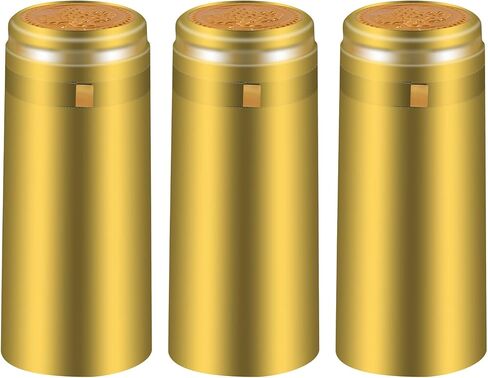 PVC heat shrink capsules 120 count matte black wine shrink wrap sleeves caps clear wine bottle corks capsules for professional, wine making cellars and home use - All Black in Saudi Arabia