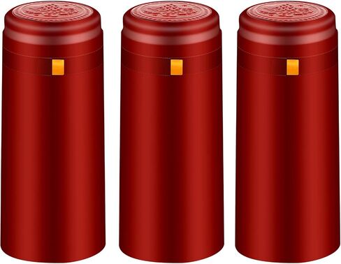 PVC heat shrink capsules 120 count matte black wine shrink wrap sleeves caps clear wine bottle corks capsules for professional, wine making cellars and home use - All Black in Saudi Arabia