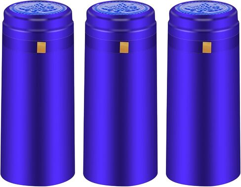 PVC heat shrink capsules 120 count matte black wine shrink wrap sleeves caps clear wine bottle corks capsules for professional, wine making cellars and home use - All Black in Saudi Arabia