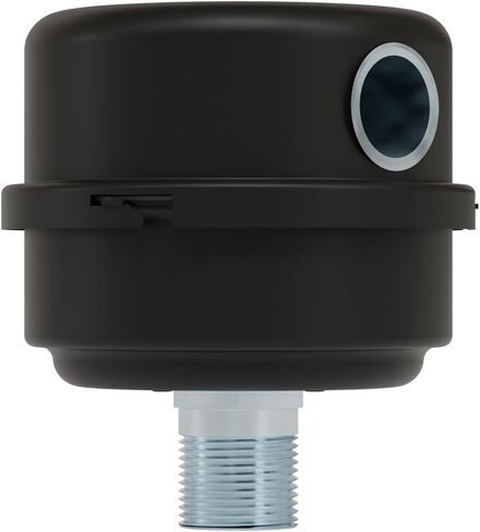 Solberg FS-10-075™ Inlet Compressor Air Filter Silencer, 3/4" MPT Outlet, 4-1/2" HT, 4-1/8" Diameter, 25 SCFM, Made in the USA in Saudi Arabia