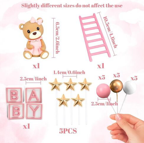 JeVenis Pink Bear Cake Decoration Baby Bear Baby Shower Cake Topper Bears Train Cake Decoration Baby Shower Birthday Cake Decoration in Saudi Arabia