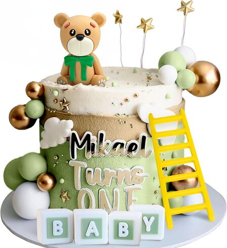 JeVenis Pink Bear Cake Decoration Baby Bear Baby Shower Cake Topper Bears Train Cake Decoration Baby Shower Birthday Cake Decoration in Saudi Arabia