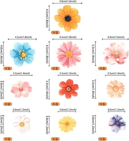Rsstarxi 60 Pack Flowers Edible Cupcake Toppers Rice Paper Daisy Sunflower Cherry Blossom Cupcake Picks Decoration for Spring Summer Baby Shower Wedding Birthday Party Cake Decorations in Saudi Arabia