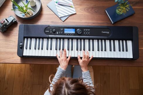 Casio CT-S300 Keyboard Bundle with Adjustable Stand, Bench, Headphones, Sustain Pedal, Piano Book, Instructional DVD, and Austin Bazaar Polishing Cloth in Kuwait