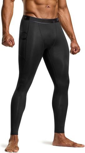 TSLA Men's Compression Pants, Cool Dry Athletic Workout Running Leggings Tights with Pockets in Kuwait
