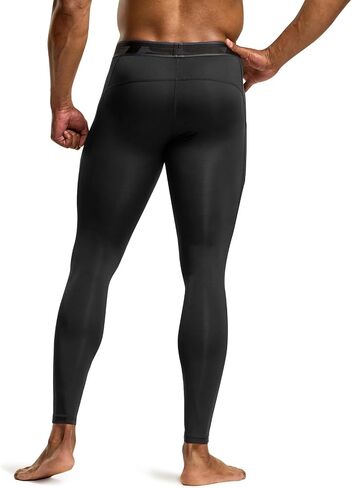 TSLA Men's Compression Pants, Cool Dry Athletic Workout Running Leggings Tights with Pockets in Kuwait