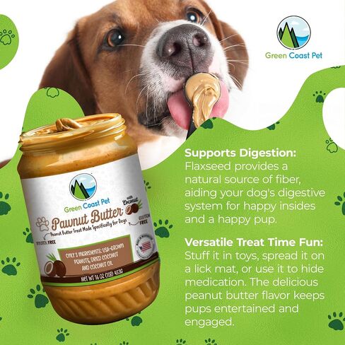 Green Coast Pet Pawnut Butter with Honey | Xylitol-Free | Made in USA | 16 oz Jar in Kuwait