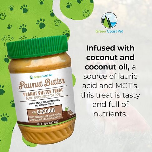 Green Coast Pet Pawnut Butter with Honey | Xylitol-Free | Made in USA | 16 oz Jar in Kuwait