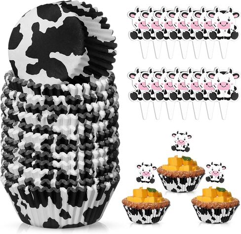 Vesici 200 Counts Cupcake Liners و 200 Counts Cupcake Toppers Round Cupcake Cups Cups Cuffin Liners Forgenue Bedding Baby Shower First Supplies (Camouflage) in Kuwait