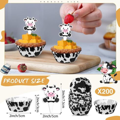 Vesici 200 Counts Cupcake Liners و 200 Counts Cupcake Toppers Round Cupcake Cups Cups Cuffin Liners Forgenue Bedding Baby Shower First Supplies (Camouflage) in Kuwait
