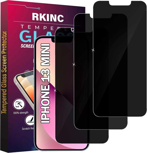 RKINC Screen Protector [3-Pack] for iPhone 13 Mini 5.4-Inch, Tempered Glass Film Screen Protector, 0.33mm [LifetimeWarranty][Bubble-Free][Anti-Scratch][Anti-Shatter] in Kuwait