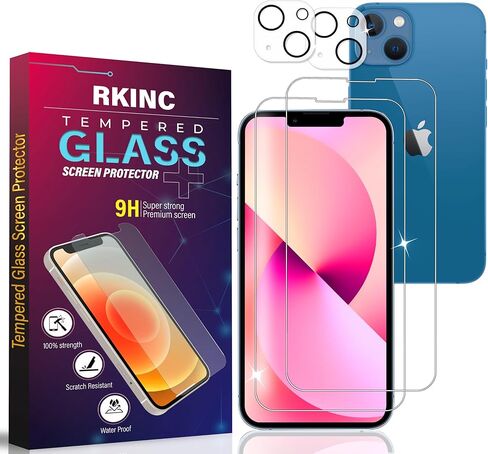 RKINC Screen Protector [3-Pack] for iPhone 13 Mini 5.4-Inch, Tempered Glass Film Screen Protector, 0.33mm [LifetimeWarranty][Bubble-Free][Anti-Scratch][Anti-Shatter] in Kuwait