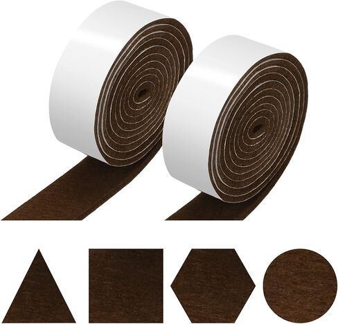 2 Packs Felt Strips with Adhesive Backing Non Slip Felt Furniture Pads Adhesive Felt Roll Felt Tape for Protecting Hardwood Floors Chair Wall Protector(120 x 2 x 0.12 Inch, Black) in Saudi Arabia
