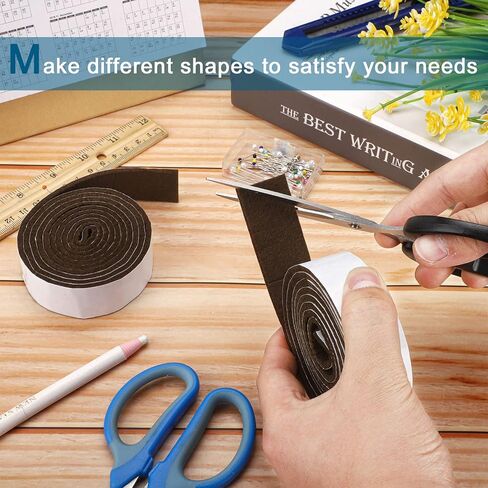 2 Packs Felt Strips with Adhesive Backing Non Slip Felt Furniture Pads Adhesive Felt Roll Felt Tape for Protecting Hardwood Floors Chair Wall Protector(120 x 2 x 0.12 Inch, Black) in Saudi Arabia