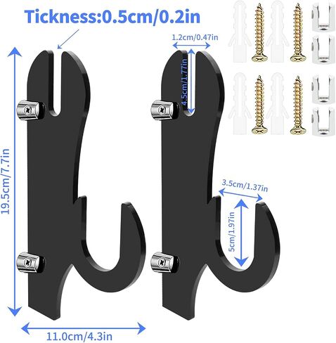 Sword Stand, Sword Hook ,Wall Mount Sword Hook Acrylic Samurai Sword Display Holder for Katana Tanto Genji Wakizashi Sword Hanger Rack, Support All Swords-1 pair Transparent in Saudi Arabia