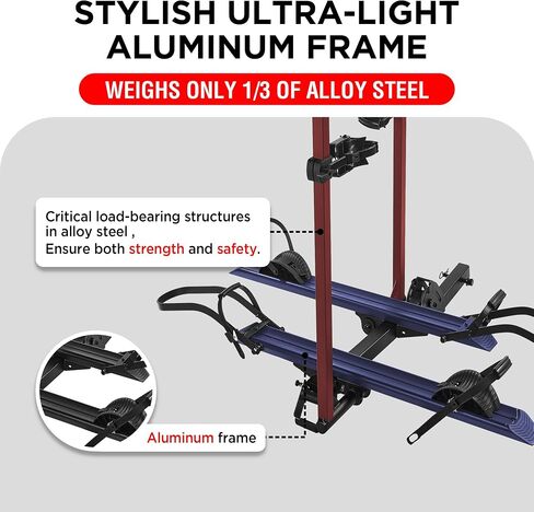 Aluminum Hitch Mounted Bike Carrier 200 LBS Capacity for Standard Bikes and Ebikes, Fit Cars SUV Truck Trailer and RV in Saudi Arabia
