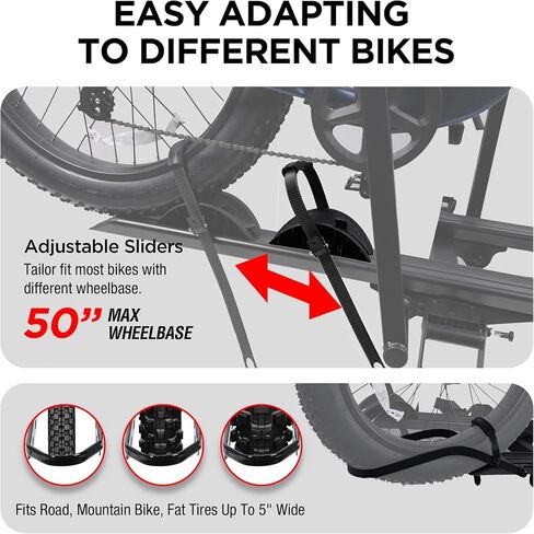 Aluminum Hitch Mounted Bike Carrier 200 LBS Capacity for Standard Bikes and Ebikes, Fit Cars SUV Truck Trailer and RV in Saudi Arabia