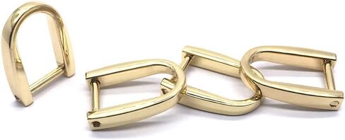 4 PCS D-Rings Screw in Shackle 15mm Horseshoe Buckle Shape Shape D Ring D Ring على شكل D قفل مفك البراغي واحد يستخدم لاستبدال محفظة CARDER Leather (الذهب) in Kuwait