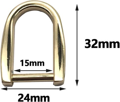 4 PCS D-Rings Screw in Shackle 15mm Horseshoe Buckle Shape Shape D Ring D Ring على شكل D قفل مفك البراغي واحد يستخدم لاستبدال محفظة CARDER Leather (الذهب) in Kuwait