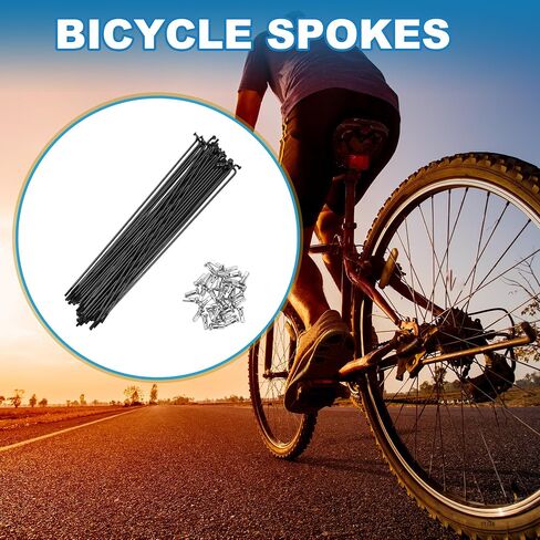 Bike Spokes 14G Mountain Bike Spokes Steel Black 36Pcs in Saudi Arabia