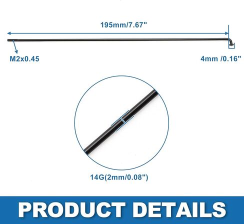 Bike Spokes 14G Mountain Bike Spokes Steel Black 36Pcs in Saudi Arabia
