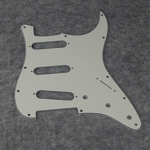 FLEOR SSS 11-Hole Electric Guitar Pickguard with Backplate and Pickguard Screws Set for ST Style Guitar Part,4Ply Black Pearl in Saudi Arabia