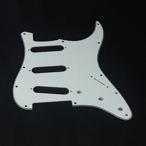 FLEOR SSS 11-Hole Electric Guitar Pickguard with Backplate and Pickguard Screws Set for ST Style Guitar Part,4Ply Black Pearl in Saudi Arabia