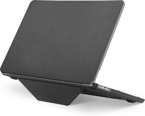 MOSISO Compatible with MacBook Air 15 inch Case 2025 2024 2023 Release M4 A3241 M3 A3114 M2 A2941 Liquid Retina Display&Touch ID, PU Leather Coated Plastic Hard Shell Case with Fold Kickstand, Black in Kuwait