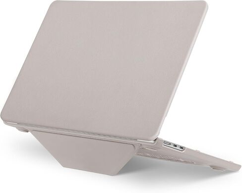 MOSISO Compatible with MacBook Air 15 inch Case 2025 2024 2023 Release M4 A3241 M3 A3114 M2 A2941 Liquid Retina Display&Touch ID, PU Leather Coated Plastic Hard Shell Case with Fold Kickstand, Black in Kuwait