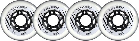 Player's Choice Indoor Roller Hockey Wheels 4-Pack - Ginos Clear Grey Dual-Pour 74A Hardness for Skates - Super High Rebound Urethane in Kuwait