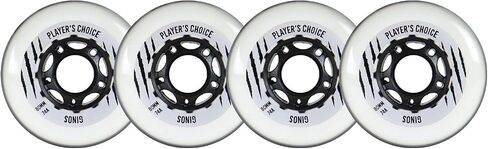Player's Choice Indoor Roller Hockey Wheels 4-Pack - Ginos Clear Grey Dual-Pour 74A Hardness for Skates - Super High Rebound Urethane in Kuwait