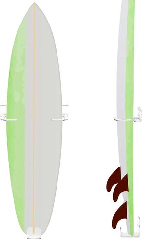 Yousoontic 2 Sets Surfboard Wall Mount Rack Clear Acrylic Surf Board Wall Display Vertical Surfboard Wall Rack Storage Holder for Surfboards Short Boards Snowboard Holds 50 Lbs(Hook Base) in Saudi Arabia