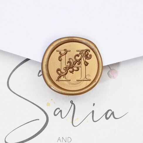 Letter Wax Seal Stamp Kit, SWANGSA 3D Floral Initial Alphabet A Sealing Stamp and 200pcs Sealing Wax Beads Kit for Wedding Invitations Cards Envelopes in Kuwait