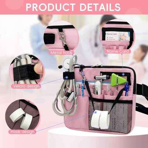 Nurse Fanny Pack with Medical Gear Pockets - Durable Nurse Waist Pouch with Tape Holder, Adjustable Strap, and Utility Storage for Stethoscopes, Bandage Scissors & Supplies in Saudi Arabia