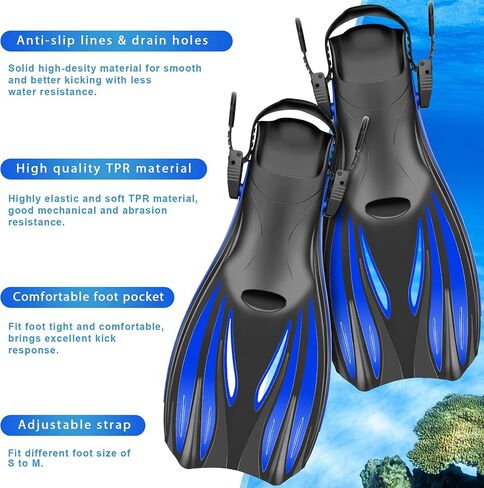 Snorkeling Gear for Adults Kids - Mask Fins Snorkel Set with Panoramic View Snorkel Mask Anti-Fog Anti-Leak, Dry Top Snorkel, Dive Flippers and Gear Bag in Saudi Arabia