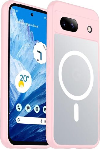 for Google Pixel 8A Case, Compatible with Magsafe, [Military Drop Protection] [Anti-Fingerprint] Slim Translucent Matte Back Durable Phone Case,Black in Kuwait