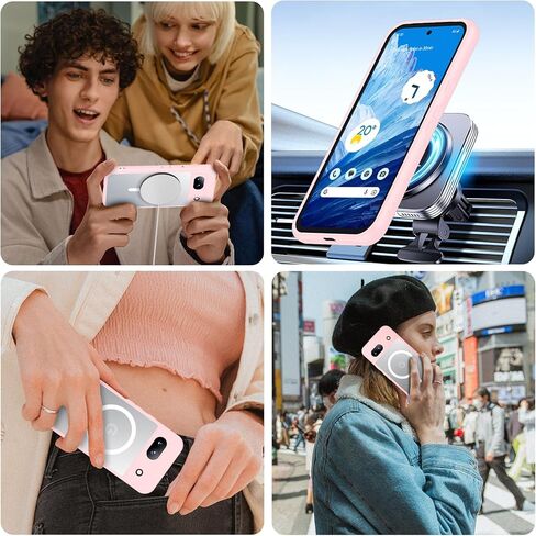 for Google Pixel 8A Case, Compatible with Magsafe, [Military Drop Protection] [Anti-Fingerprint] Slim Translucent Matte Back Durable Phone Case,Black in Kuwait