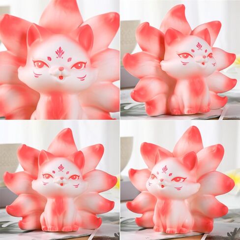 H&W Nine-Tailed Fox Piggy Bank for Kids,Unbreakable Money Bank,Cute Fox Coin Bank for Boys Girls,Best Birthday Gifts Home Decoration (Red) in Saudi Arabia