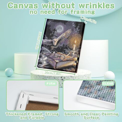 AALBLAC Framed Diamond Painting Kits for Adults - Moon Diamond Art Kits for Adults Beginners,DIY Full Drill Owl Diamond Dots Crystal Craft Kits,Gifts Decor 8x12inch(with Gift Box) in Saudi Arabia