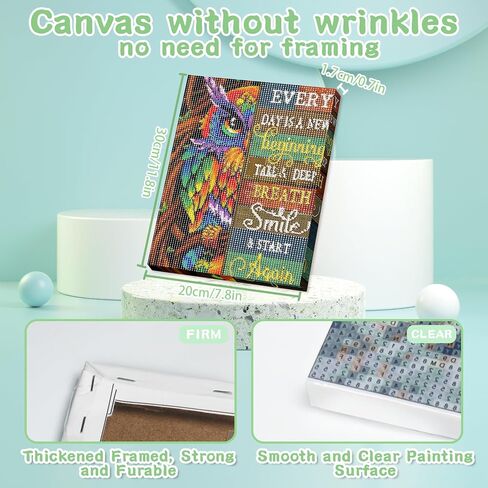 AALBLAC Framed Diamond Painting Kits for Adults - Moon Diamond Art Kits for Adults Beginners,DIY Full Drill Owl Diamond Dots Crystal Craft Kits,Gifts Decor 8x12inch(with Gift Box) in Saudi Arabia