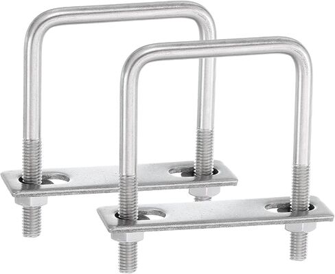 uxcell 4Sets 304 Stainless Steel Square U-Bolts, 2.44" (62mm) Inner Width 5.12" (130mm) Length M8 with Nuts, Frame Plate, Gasket for Automobiles Trailer, Ski Boat, Fishing Boat, Pipelines in Saudi Arabia
