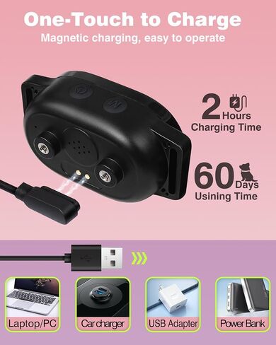 Best No Bark Collar, Dog Bark Collar for Large Medium Small Dogs,Smart Bark Collar,Rechargeable Anti Barking Training Collar with 3 Adjustable Sensitivity, IP67 Waterproof Bark Shock Collar with Beep in Saudi Arabia