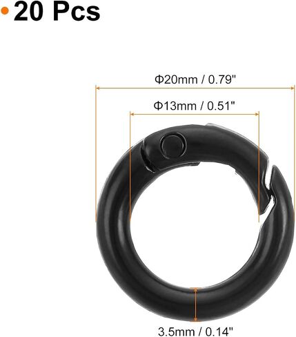 uxcell Spring O Rings, Trigger Round Snap Buckle, DIY Accessories Spring Keyring Buckle for Keychains Purse and Handbag in Saudi Arabia