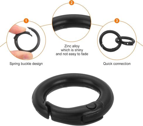 uxcell Spring O Rings, Trigger Round Snap Buckle, DIY Accessories Spring Keyring Buckle for Keychains Purse and Handbag in Saudi Arabia