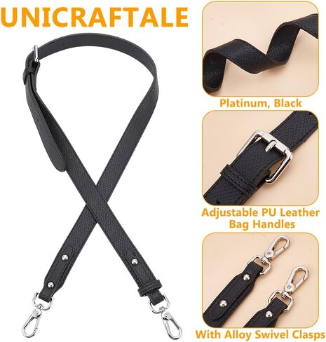 UniCraftale 1PCS محفظة أحزمة استبدال محفظة جلدية بو 31.2-42.9 بوصة بديل الكتف البني مع مقابض حزام دوارة السبائك ملحقات صنع ملحقات لزينة حقيبة اليد القابض in Saudi Arabia