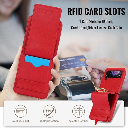 حافظة هاتف Asuwish لهاتف Samsung Galaxy Z Flip 4 5G 2022 RFID مع فتحة حامل لبطاقة الائتمان وحامل من جلد البولي يوريثان ZFlip4 Z4 Flip4 4Z للنساء والفتيات والرجال باللون الأرجواني in Saudi Arabia