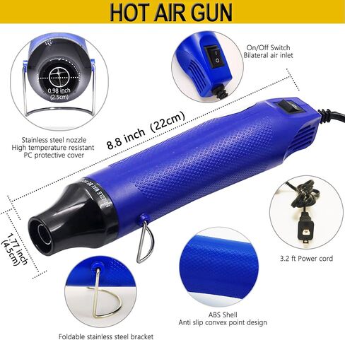 580 Pcs Heat Shrink Tubing Kit,Mini Heat Gun for Shrink Tubing,300W/392℉ Heat Shrink Gun,2:1 Wire Shrink Wrap Tubing for Wires,Shrink Wrap and Cable Repair. in Saudi Arabia